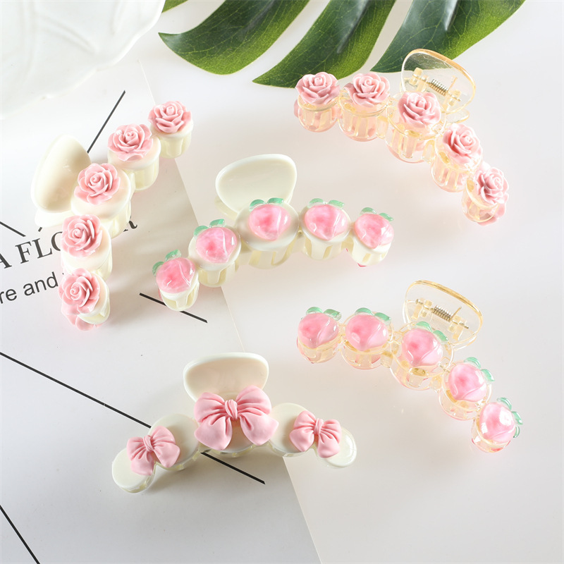 Transparent fuchsia hairgrip