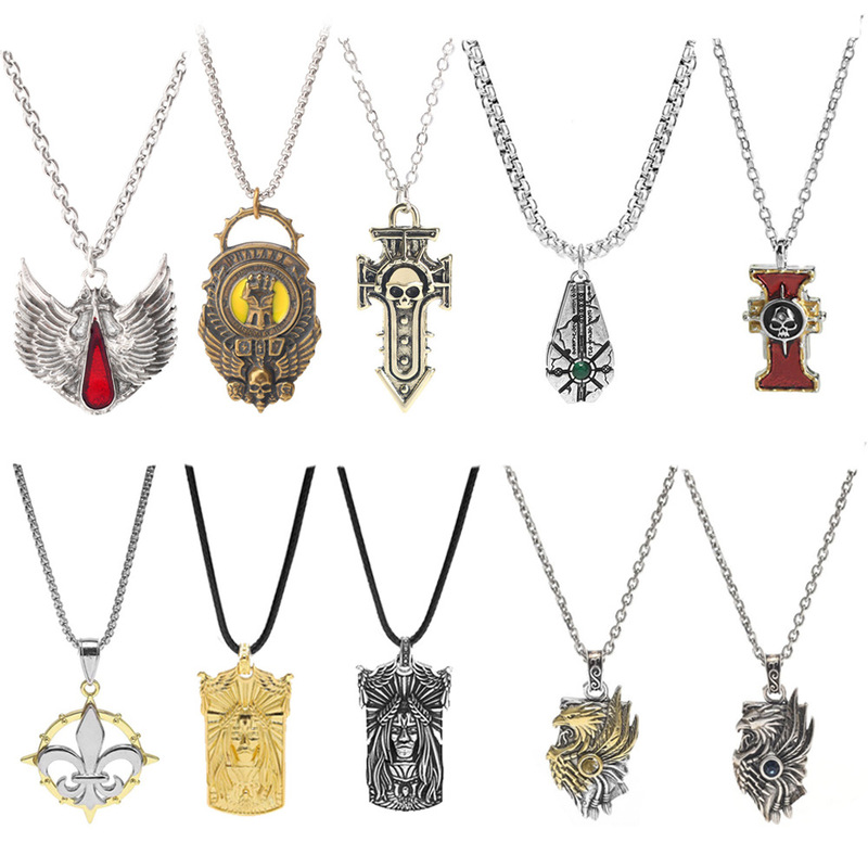Warhammer 40K Merchandise Necklace: Inquisitor's Seal, Battle Sisters, Emperor's Holy Symbol, Star Guardian Keychain Pendant