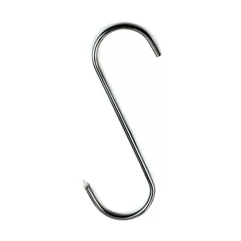 不锈钢S钩S型挂钩无磁实心尖头挂钩厨具房挂香肠腊肉金属勾子
