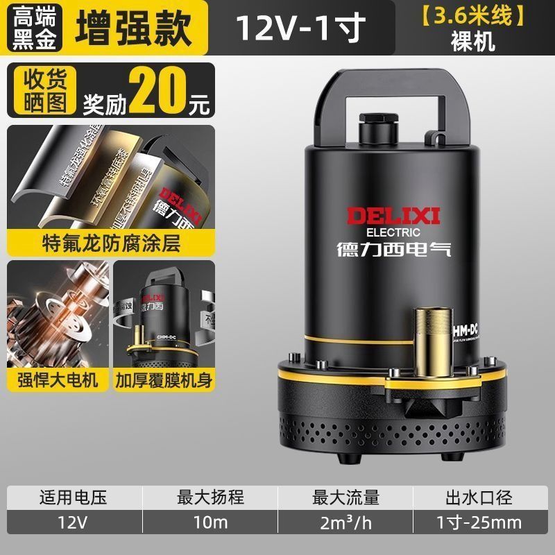 Delixi DC 水中ポンプ 12V24V48V60V バッテリー車のウォーターポンプ電動農業灌漑ポンプ|undefined
