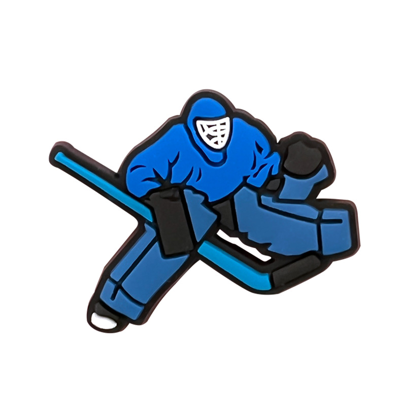 Nuevos zapatos con agujeros de dibujos animados deportivos de hockey sobre hielo, zapatos, zapatos, botones, ropa deportiva, accesorios para sandalias, estilo caliente de Amazon