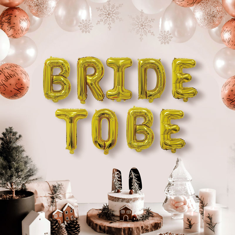 Bridetobeアルミ膜風船準花嫁紙カード包装風船セット結婚室ホテル配置独立精装|undefined