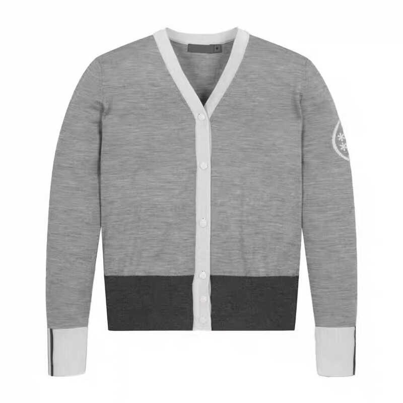 South Korea original new golf clothing women's wool knitted cardigan slim fit slimming stitching age-reducing long sleeve coat