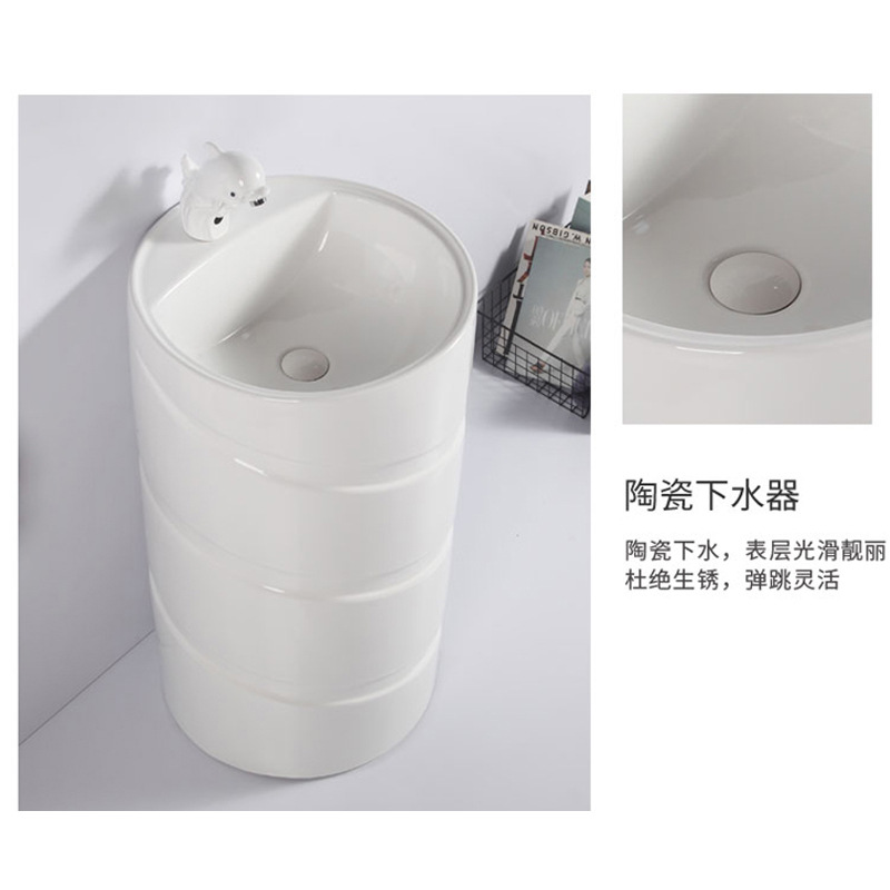 lavabo de cerámica vertical lavabo de suelo integral lavabo de baño lavabo de casa pequeña lavabo de lavabo al aire libre lavabo