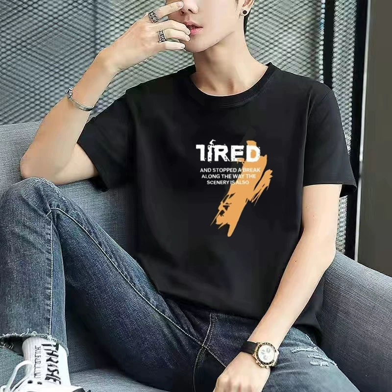 2025 мужская футболка с коротким рукавом летняя нижняя рубашка с круглым вырезом