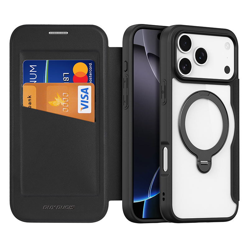 Aplicable Apple 17pro funda para teléfono móvil al por mayor MagSafe magnético 15/14 tarjeta plegable iphone16 case