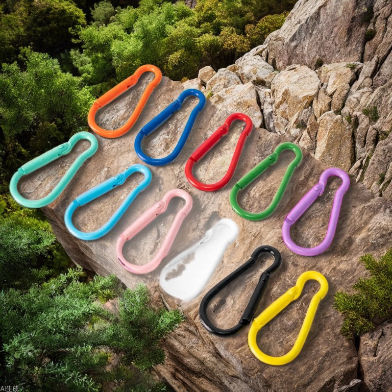 Colorful Painted Gourd-Shaped Aluminum Alloy Carabiner Safety Buckle Spring Hook Outdoor Climbing Gear Hanging Tool_voghion.com