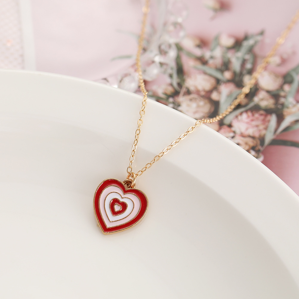 Fashion new fashion simple heart-shaped multi-layer alloy necklace