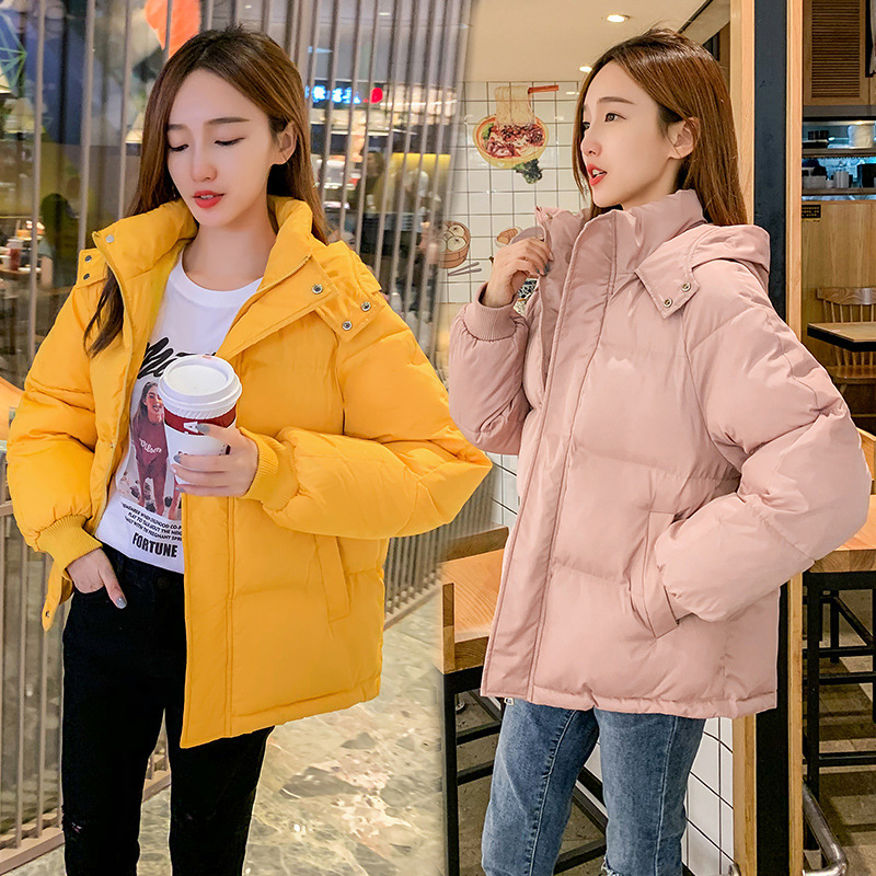 2025 Winter New Style down Cotton Jacket for Women, Loose Fit, Slimming, Student Puffer Jacket, Ins Style, Thickened Cotton Coat, Off-Season Clearance