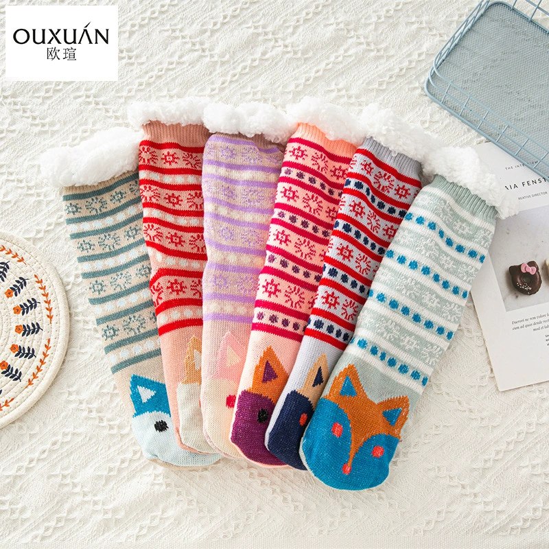 Зимние теплые носки, мужские носки в пол, утолщенные Носки на флисовой подкладке, плюшевые носки для сна, ковровые носки из овечьей шерсти, Нескользящие