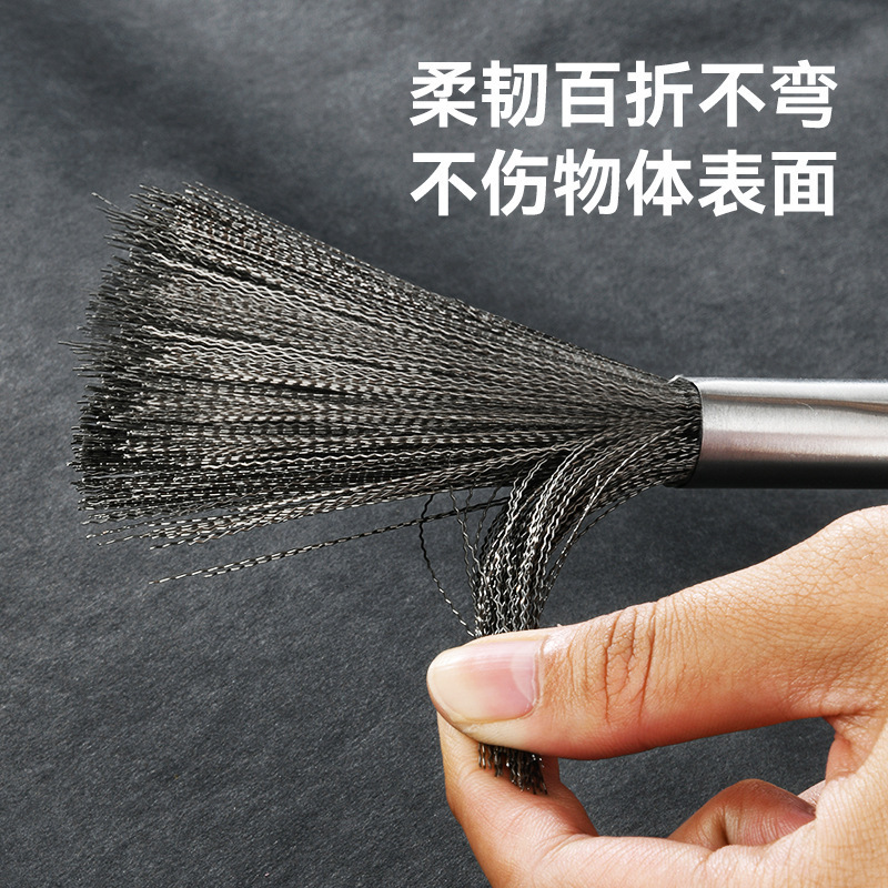 Cepillo de olla de acero inoxidable avanzado cepillo de acero inoxidable mango largo Cocina Esencial antiadherente aceite 304 alambre de acero inoxidable fuerte descontaminación