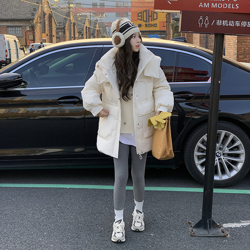 Nuevo estilo chino de tamaño grande plumón de algodón para mujeres 2025 retro hebilla de cuerno de buey cintura de moda abrigo de algodón image 6