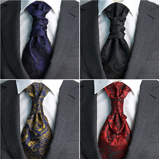 Men's Tie Wedding Groom Dinner Meeting Suit Gentleman's Dress British Style Wine Red Imitation Silk Hong Kong Knot