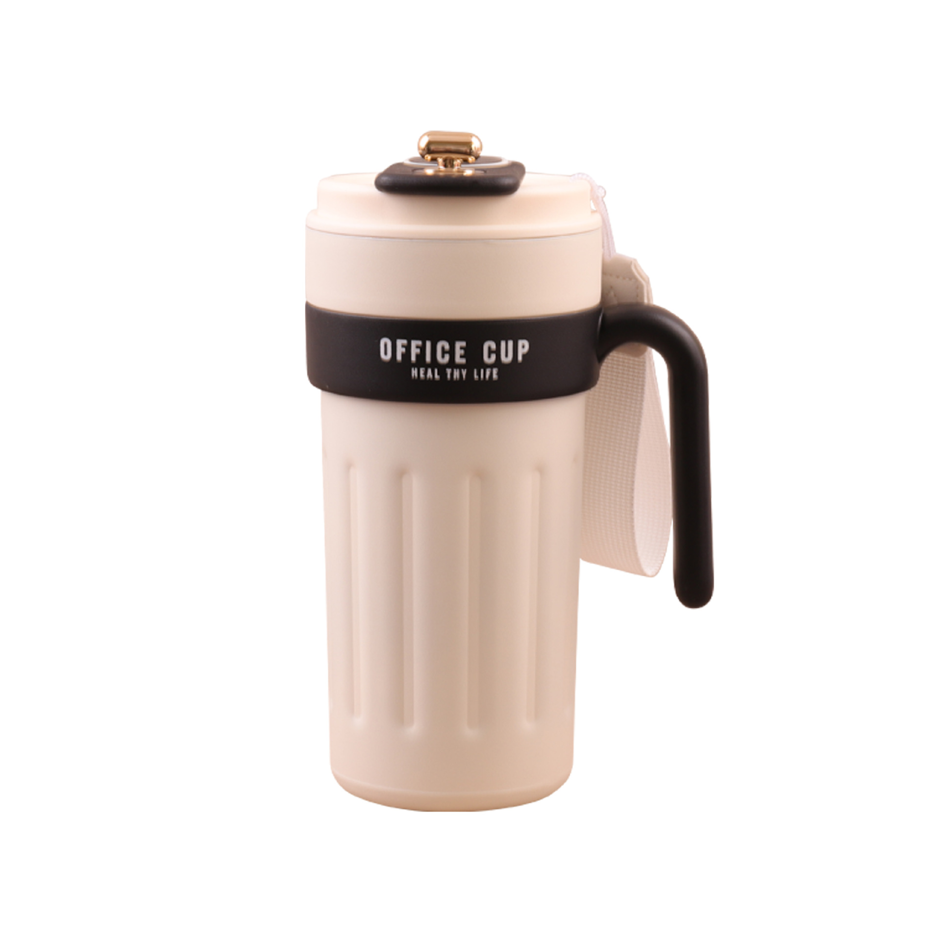 Transfronterizo inteligente 316 taza de acero inoxidable gradiente con mango taza de café al aire libre de gran capacidad portátil