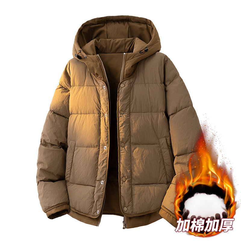 外贸批发加厚保暖大码潮流时尚休闲帅气男款连帽棉服跨境青少年