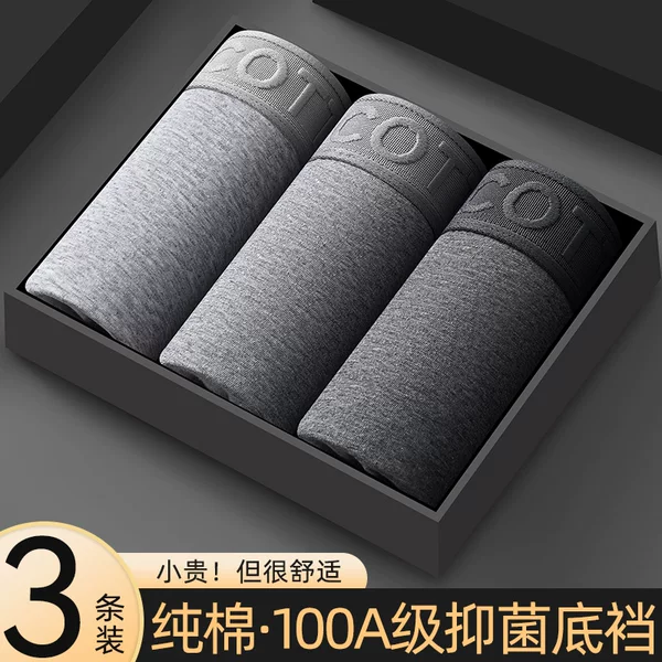 Trendy Men's Underwear, Pure Cotton Boxer Briefs, New Sports Style, Men's Boxer Shorts, Loose and Breathable Underwear