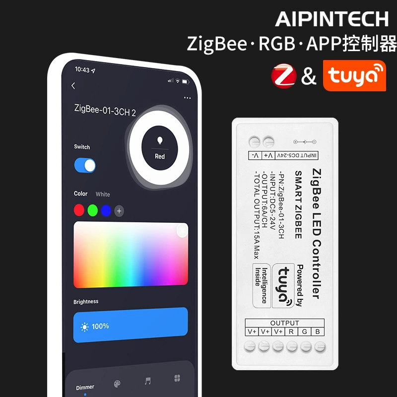 ZigBee controller RGBWC voice wifi controller smartphone APP controller five -way output