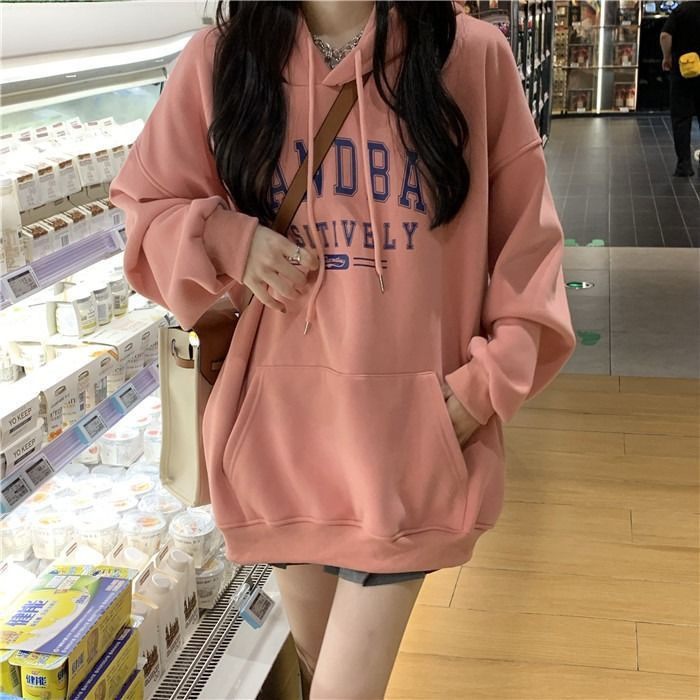 加绒加厚连帽卫衣女秋冬2025新款宽松韩版时尚学生外套长袖上衣潮|undefined