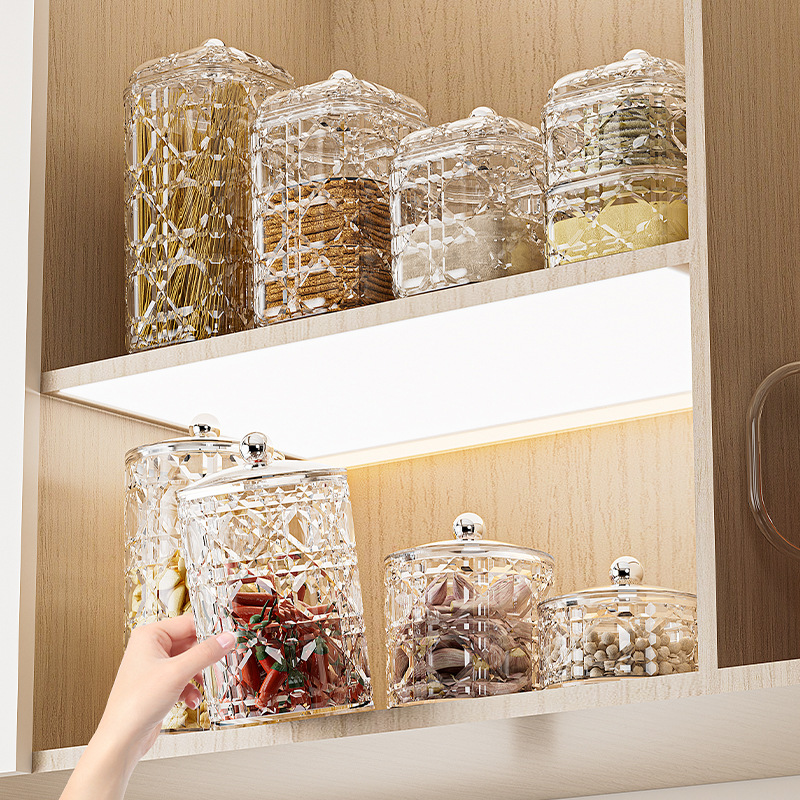 Household Grain Sealed Jar Nut Coffee Bean Storage Sealed Box Spice Candy Plastic Storage Jar Wholesale