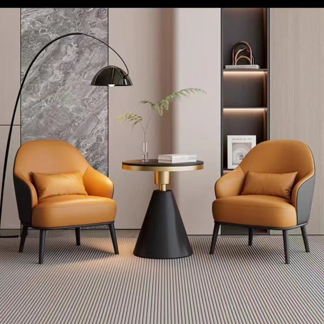Mesa y silla de recepción Oficina de ventas Balcón de hotel de lujo simple Salón de belleza ocio Sofá para una sola reunión image 1