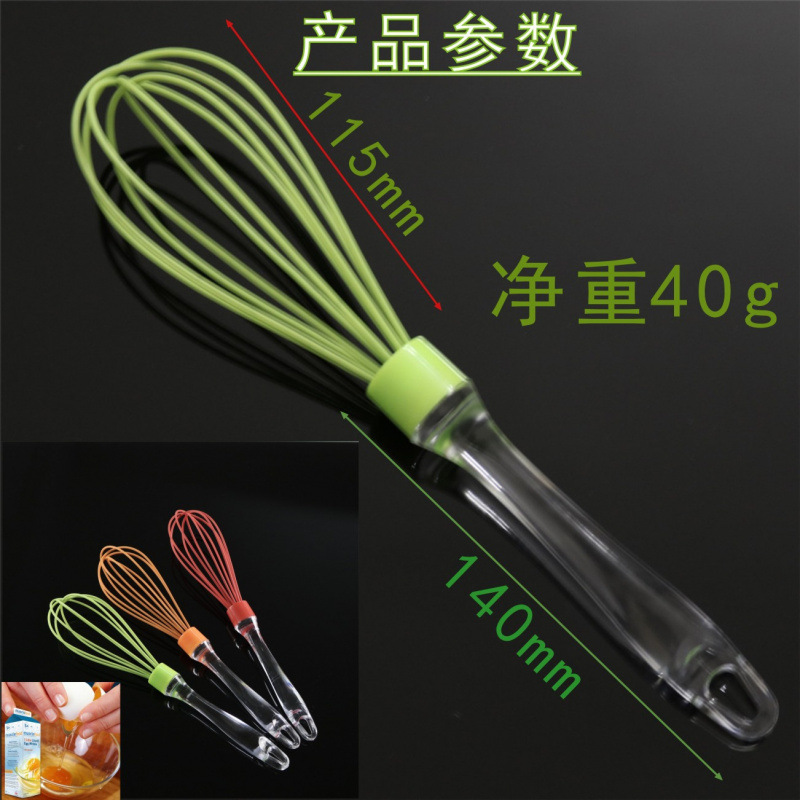 10 pulgadas 5 líneas PS cristal de silicona transparente batidor de huevos casero manual batidor de crema y fabricantes de carpas al por mayor