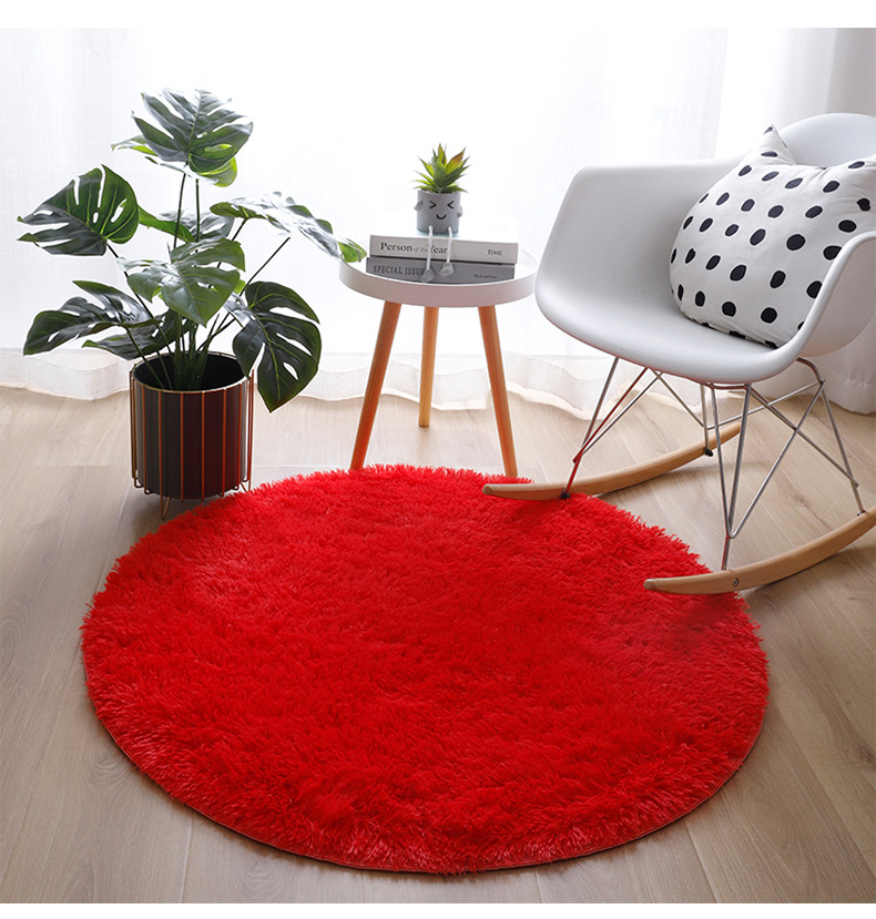 圆形地毯,地垫地毯,丝毛地毯,床边毯,简约地毯,毛绒地毯