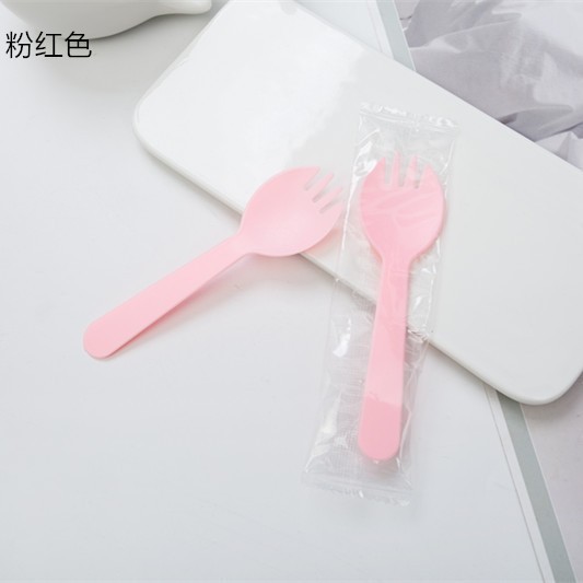 メーカー直販使い捨てケーキフォークデザートスプーン果物フォークアイスクリームプラスチックナイフフォークスプーン独立包装|undefined