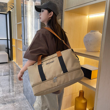跨境新款健身包干湿分离大容量独立鞋仓出差健身包可套拉杆旅行包