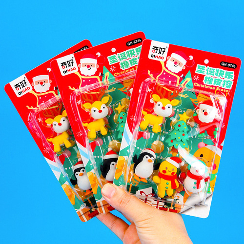 Christmas eraser, high-looking cartoon shape, detachable eraser, Christmas tree desktop ornament, decoration eraser