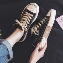 饼干鞋帆布鞋女鞋子春季2025新款ulzzang百搭学生小白鞋韩版板鞋