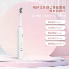 新品跨境软毛声波电动牙刷TYPE-C快充软毛5档位工厂引流