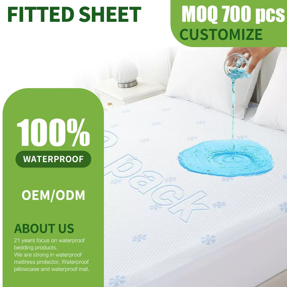 跨境定制产品空气层凉感防水床笠床垫保护套五面包裹防水防污机