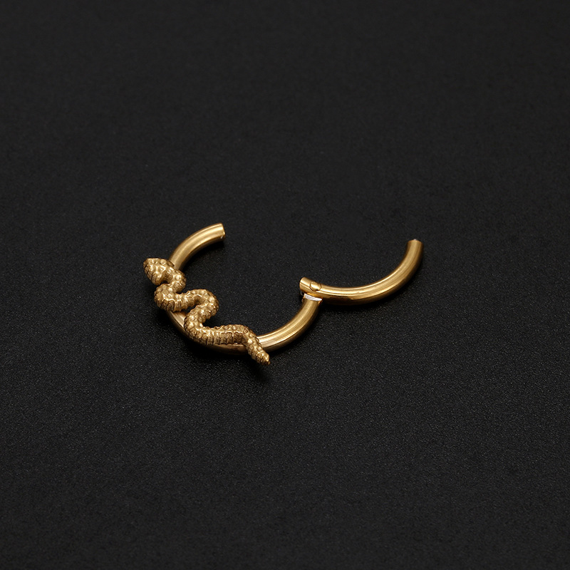 1 Piece Quantity Daily Occasion Streetwear Snake Stainless Steel Nose Studs