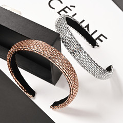 韓國新款全包鑲鑽發箍高級發頭箍生日小香風氣質百搭洗臉發窟髮飾