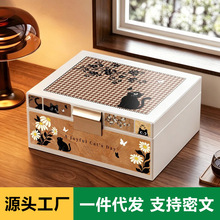 中古风首饰收纳盒大容量高档精致耳饰戒指饰品摆摊展示箱摆摊箱
