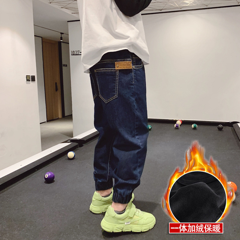 Бархатные зимние синие штаны