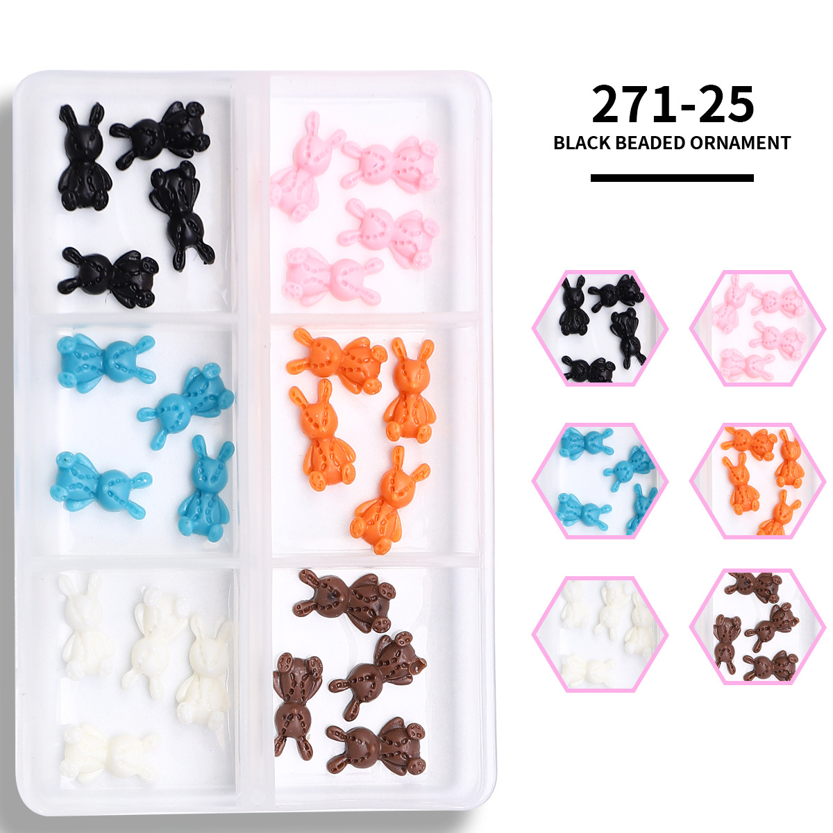 Cruz-frontera popular remache de uñas joyería no se desvanece mezclado 6-rejilla de metal largo hueco estrella Luna decoración de uñas