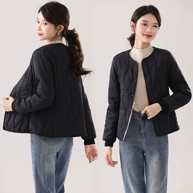 Зимняя пуховая хлопковая куртка для женщин, миниатюрное, легкое, короткое пальто приталенного кроя для женщин.