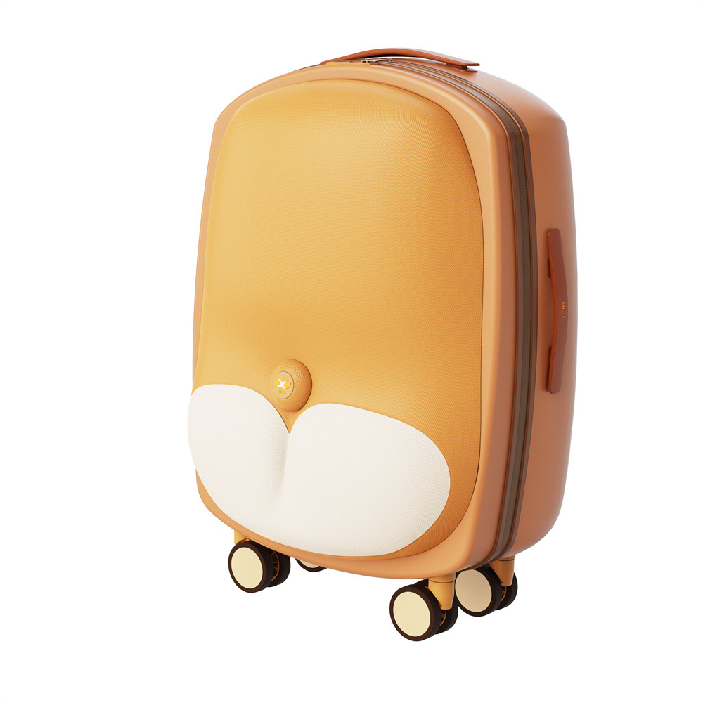 Vali kéo nhựa cứng 18 inch họa tiết Corgi dễ thương bánh xe im lặng đa hướng — Vali 18 inch dễ thương Corgi chi tiết 16