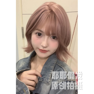 Cross-border wholesale wig female daily online celebrity bobo head short hair natural sweet cute realistic bangs full head cover