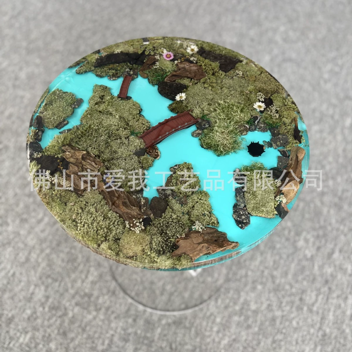 Креативный и персонализированный журнальный столик, журнальный столик с ландшафтным дизайном из мха, оптовая продажа журнальных столиков из смолы, элитный журнальный столик, итальянский журнальный столик