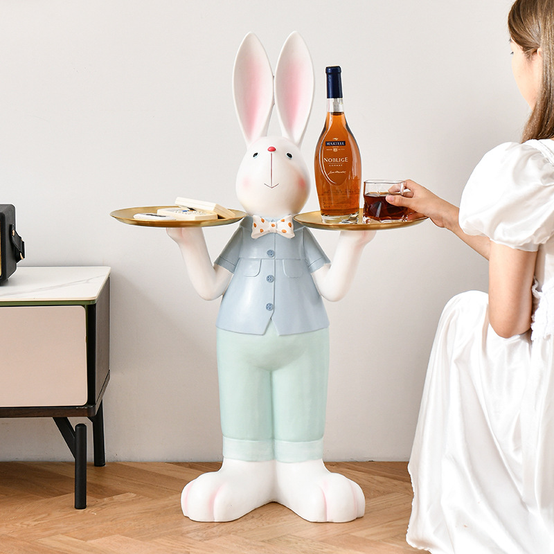 Cartoon Tray Rabbit Sofa Next to TV Cabinet Creative Modern Home Decoration Living Room Floor Welcome Storage Ornaments