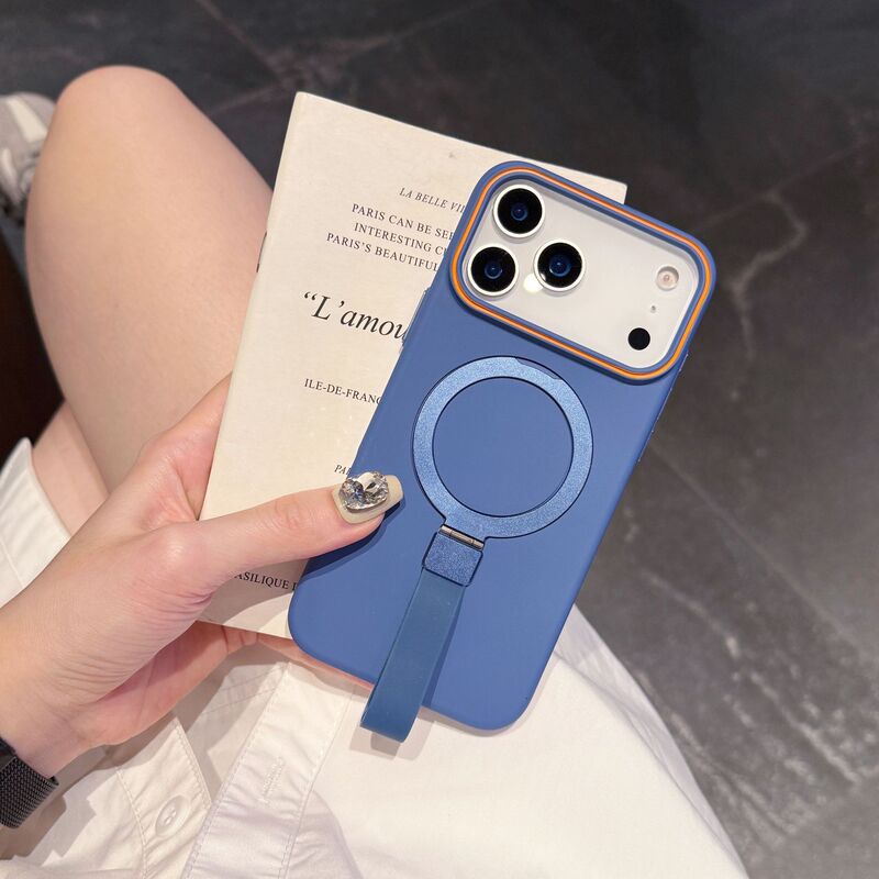 适用苹果17Promax金属支架手机壳挂绳iPhone16防摔防滑PC肤感硬壳|undefined