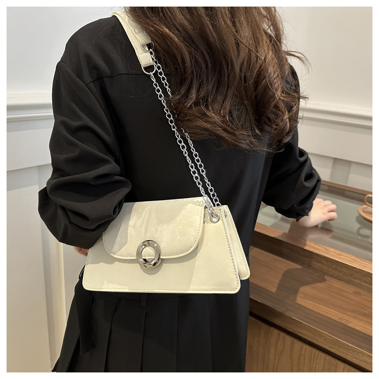 Borsa a tracolla da lavoro versatile a catena color caramella da donna, casual, semplice e alla moda, in PU, 2024_voghion.com