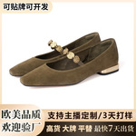 方枪枪同款2024秋季新款多宝鞋复古玛丽珍女单鞋女一字带软底真皮