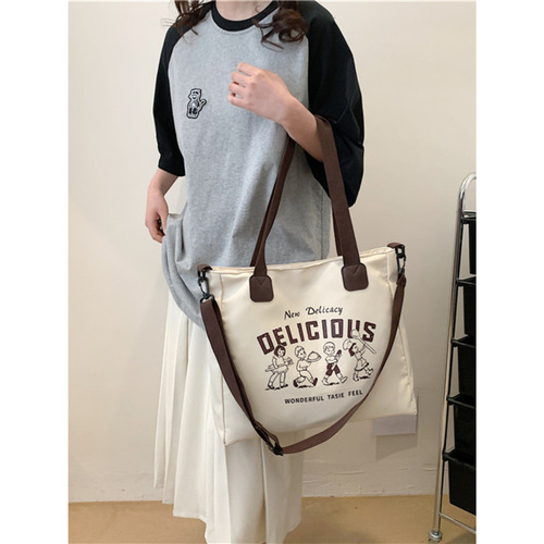 Large Capacity Commuter Bag for Women  New Single Shoulder Canvas Bag Versatile Crossbody Tote Bag for University Students for Class