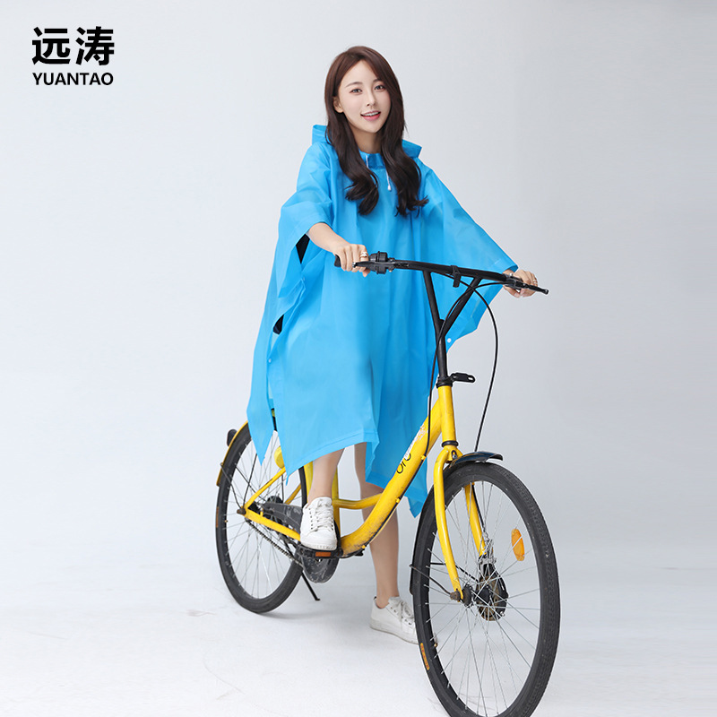 Cycling Poncho Raincoat Single Adult Hooded Raincoat Bicycle Poncho Rainproof Poncho Outdoor Travel Hiking