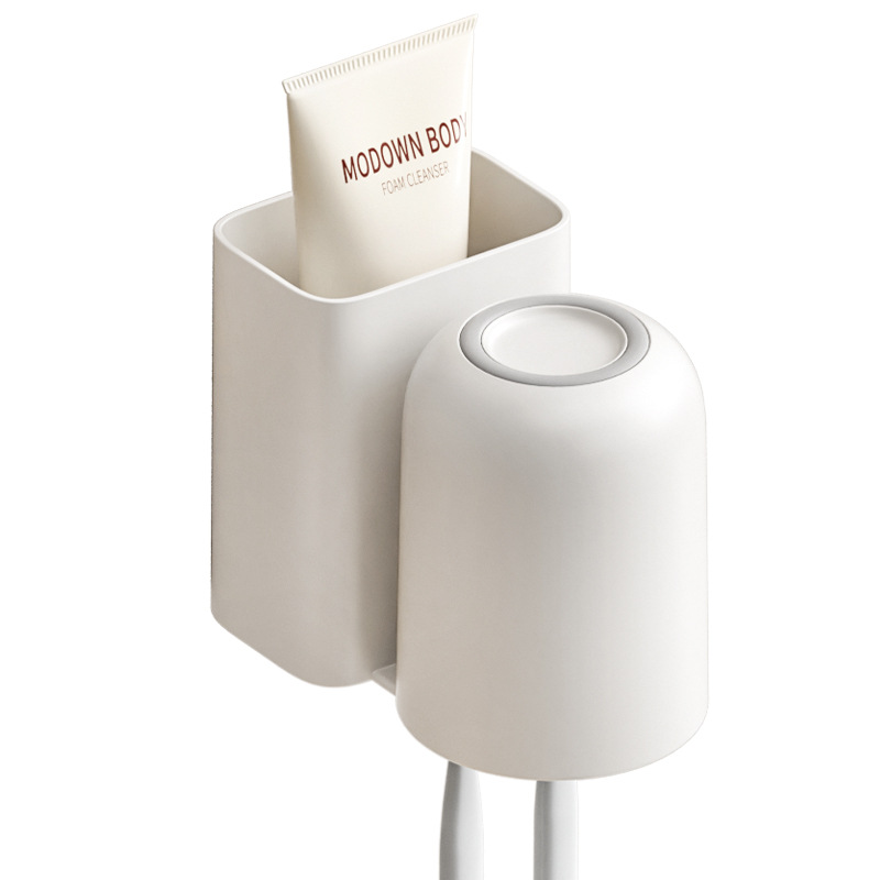 cepillo de dientes estante baño sin agujeros taza de enjuague cepillo de dientes eléctrico pareja pared pasta de dientes colgante taza de dientes