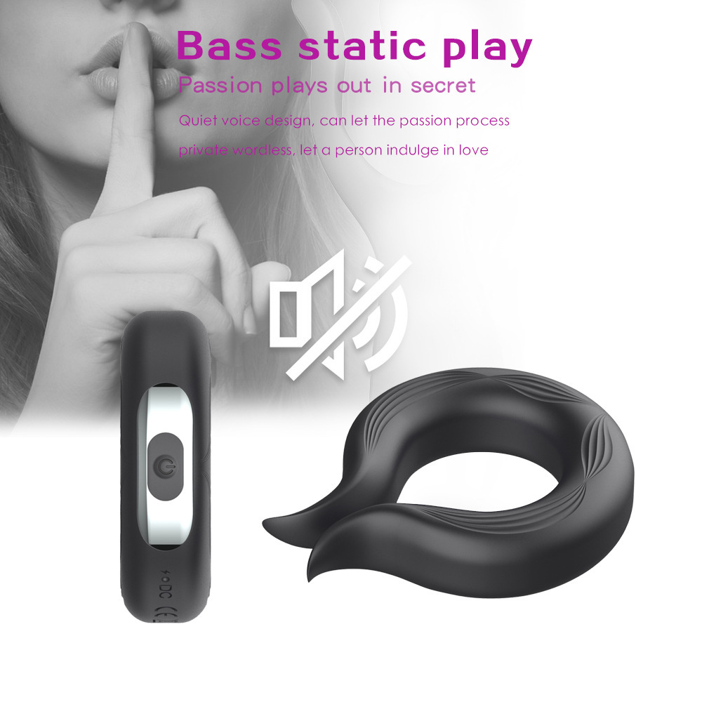 Rechargeable Vibrating Prostate Massager with Locking Ring, Silicone, Black — detail image 8