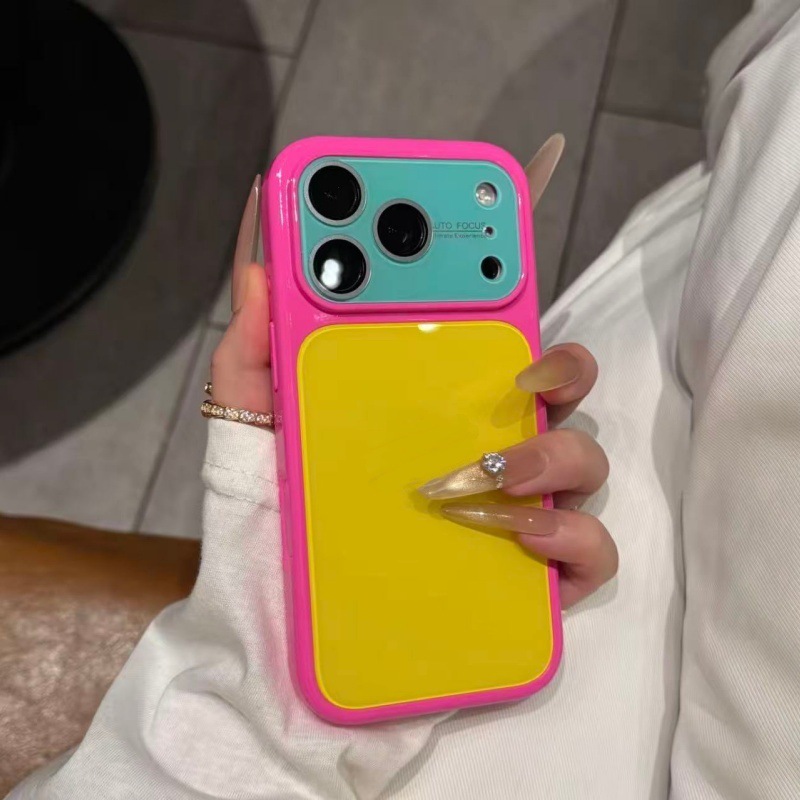 Dopamine Colour Block Phone Case For Iphone Silicone Shockproof_voghion.com